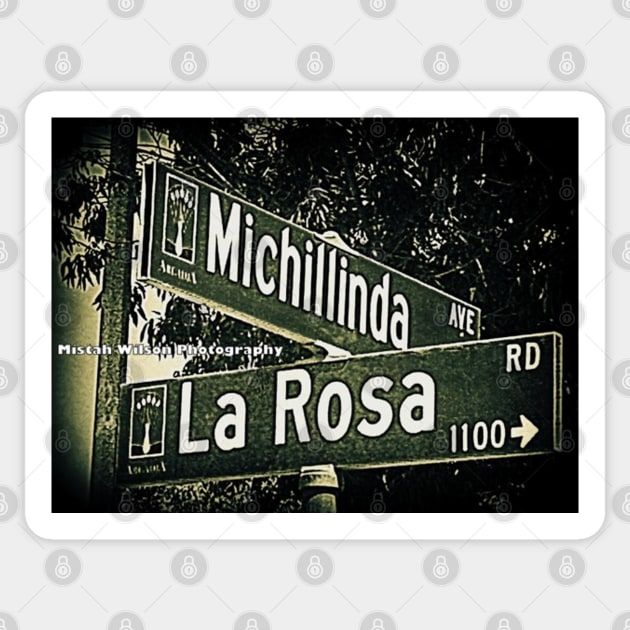 Michillinda Avenue & La Rosa Road, Arcadia, California by Mistah Wilson Sticker by MistahWilson